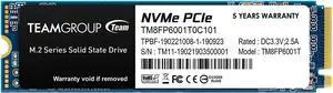 TEAMGROUP MP33 1TB SLC Cache 3D NAND TLC NVMe 1.3 PCIe Gen3x4 M.2 2280 Internal Solid State Drive SSD (Read/Write Speed up to 1,800/1,500 MB/s) Compatible with Laptop & PC Desktop TM8FP6001T0C101
