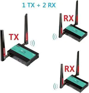 1 TX and 2 RX kit, 1080p@60Hz HDMI Wireless Extender with Loopout,HDCP1.3 compliant 5GHz Wireless Splitter Up to 394ft / 120M 1 TX and 2 RX kit, 1080p@60Hz HDMI Wireless Extender with Loopout,HDCP1.3 compliant 5GHz Wireless Splitter Up to 394ft / 120M