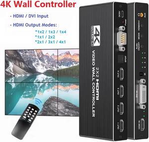 4K HDMI Video Wall Controller 2x2 HDMI DVI Video Wall Processor 1x2 1x4 1x3 2x1 3x1 4x1 Multi Video Screen Processor Splicer