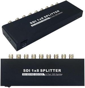 1x8 SDI Splitter 1-input 8-output Distribution Extender,Support SD-SDI,HD-SDI and 3G-SDI and distribute to 8 simultanous SDI output