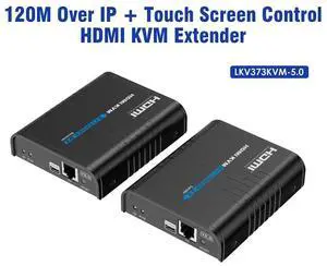 Geniune LKV373KVM-V5.0 HDMI KVM Extender 120m Over IP Touch Screen Control Support one-to-one or one-to-many 1920x1200@60Hz  Transmitter Receiver for USB Keyboard Mouse