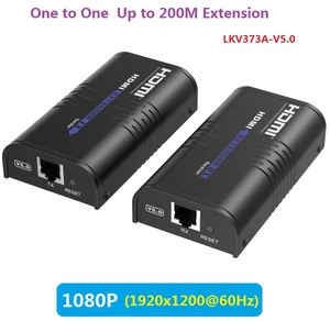 LKV373A V5.0 HDMI Extender 120M Over IP Cat5/5e/Cat6 1080P 60Hz HDMI Video Audio Transmitter Receiver Extender Kits For TV PC LKV373A V5.0 HDMI Extender 120M Over IP Cat5/5e/Cat6 1080P 60Hz HDMI Video Audio Transmitter Receiver Extender Kits For TV PC