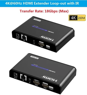 LKV483Pro HDMI2.0 Extender with IR Remote &HDMI Loop-out Up to 200m 4K@60hz 18Gbps over RJ45 Ethernet Cat5e/6 Cable LKV483Pro HDMI2.0 Extender with IR Remote &HDMI Loop-out Up to 200m 4K@60hz 18Gbps over RJ45 Ethernet Cat5e/6 Cable