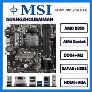 MSI  B450M PRO-VDH MAX AM4 AMD B450 M2 [NVME ] USB3.0 USB3.1 PCI-E 3.0  HDMI SATA 6Gb/s Micro ATX AMD Motherboard R3 R5 R7