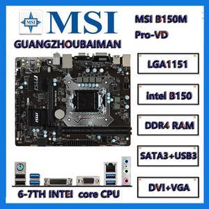 FOR MSI B150M Pro-VD LGA 1151 DDR4 Intel B150  SATA 6Gb/s USB 3.1 PCI-E 3.0  Micro ATX Intel Motherboard