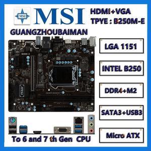 FOR MSI B250M-E Motherboard INTEL B250 Support 6th/7th Gen Processor [ LGA 1151 CPU ], DDR4 2666 MHz, \M.2 [ NVME ] Support HDMI  USB3.1 SATA3 SATA 6Gbps Micro ATX
