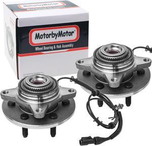 MotorbyMotor 515046 Front Wheel Bearing and Hub Assembly 4WD with 6 Lugs Fits for Ford F-150 2004 2005, Ford F-150 Heritage 2004 Low-Runout OE Directly Replacement Hub Bearing (w/ABS)-2 Pack