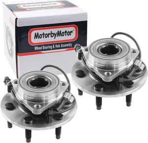 MotorbyMotor 515036 (4WD) Front Wheel Bearing and Hub Assembly with 6 Lugs w/ABS for Chevy Avalanche Express 1500 Silverado Suburban Tahoe, GMC Savana Sierra Yukon, Cadillac Escalade ESV EXT-2PK