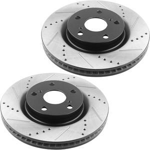 MotorbyMotor Front Brake Rotors 295.9mm Drilled & Slotted Brake Rotor Fits for Toyota Avalon Camry, Lexus ES300H ES350- All Models