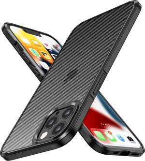 WSKEN Shockproof Slim Compatible for iPhone 13 Pro 6.1 inch Case, [Military Grade Drop Protection], Carbon Fiber Grain Protective Fit Phone Cover for Men/Women Black