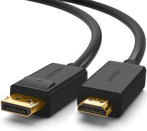 UGREEN 4K UHD DP to HDMI Cable Male to Male Displayport to HDMI Video Cable DisplayPort to HDTV Monitor Cable Support Audio for HP EliteBook,HTC VIVE Virtual Reality System and DP Enabled Devices 15FT