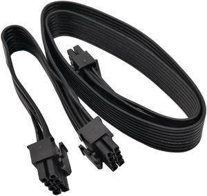 CPU 8 Pin male to Dual PCIe 2x 8 Pin (6+2) male Power Adapter Cable for Corsair Modular Power Supply 25-inch+9-inch (63cm+23cm)