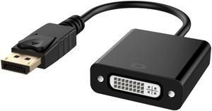 DisplayPort to DVI DVI-D Adapter Display Port to DVI Converter DP to DVI Adapter Male to Female Black Compatible for Lenovo Dell HP and Other Brand