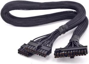 PSU Modular 18+10pin to 24Pin ATX Power Supply Cable 20+4 Pin with Sleeved for Seasonic X-series X-560 X-660 X-760