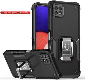 NEW Fashion Case with Stander Case For For Boost Celero 5G For Boost Mobile Celero5G for Samsung Galaxy A22 5G Black