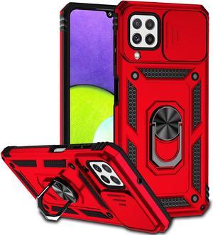 Case with Holder Stander Shockproof Case For Samsung Galaxy A22 4G Red