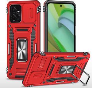 Fashion Case with Holder Stander Shockproof Case For Moto G Power 5G 2023 Case for Motorola g power 5g 2023 Red
