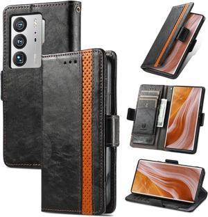 Fashion Flip Case with holder Cover Shockproof Case For ZTE Axon 40 Ultra 5G Black