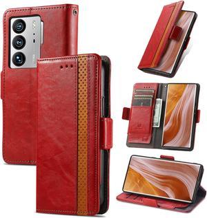 Fashion Flip Case with holder Cover Shockproof Case For ZTE Axon 40 Ultra 5G Red