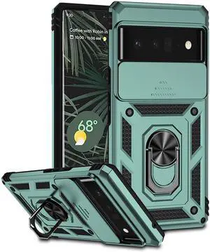 Case with Holder Stander Shockproof Case For Google Pixel 6 Pro (Green)