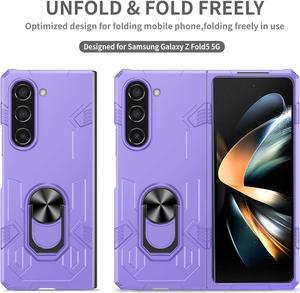 NEW Fashion Case with Stander Case For Samsung Galaxy Z Fold 5 for Samsung Galaxy Z Fold5 Purple