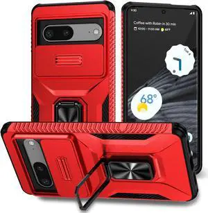 Fashion Case with Stander Shockproof Case For Google Pixel 7 (Red)