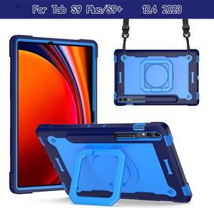 NEW Fashion Protective Back Cover Case for Samsung Galaxy Tab S9+ / For Samsung Galaxy Tab S9 Plus SM-X810 / SM-X816B / For Galaxy Tab S9 FE+ (S9 FE Plus) / SM-X818U (12.4inch) (Blue)