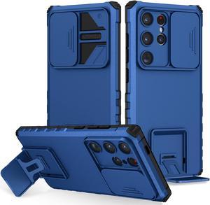 Fashion Case with Stander Shockproof Case For Samsung Galaxy S24 Ultra (Blue)