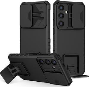 Fashion Case with Stander Shockproof Case For Samsung Galaxy S24 (Black)