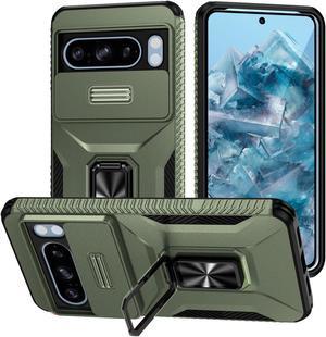 New Fashion Case with Stander Shockproof Case For Google Pixel 8 Pro Case for Pixel 8 Pro (Dark Green)