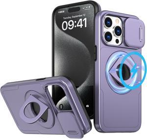 Fashion Case with Stander Wireless Charging Supported Case For iPhone 13 Pro Max (6.7inch) (Purple)