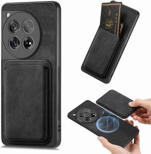 NEW Fashion Case with Card Holder Cover Detachable Case For OnePlus 12 (Black)