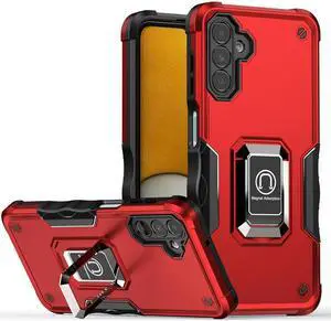 Fashion Case with Holder Back Cover Stander Shockproof Case For Samsung Galaxy A35 5G (Red)