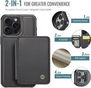 TYJKeJi Case With Card Holder Cover Detachable Case For iPhone 12 Pro (6.1inch) / For iPhone 12 (6.1inch) (Black)