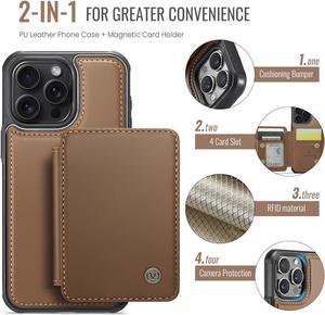 TYJKeJi Case With Card Holder Cover Detachable Case For iPhone 11 Pro Max (Brown)