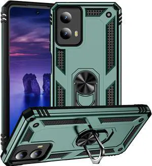 TYJKeJi Case with Holder Stander Case Shockproof Case For Moto G 5G 2024 (Green)