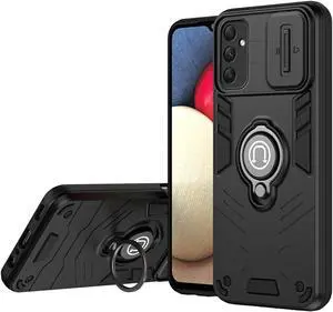 TYJKeJi Case with Stander Back Cover Case For Samsung Galaxy A35 5G (Black)