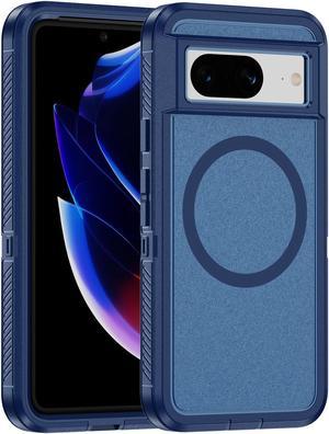 TYJKeJi Case Shockproof Luxury Wireless Charging Supported Case For Google Pixel 8 (Dark Blue)