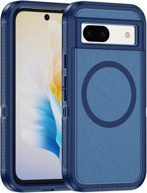 TYJKeJi Case Shockproof Luxury Wireless Charging Supported Phone Cover Phone Case For Google Pixel 8A (Dark Blue)