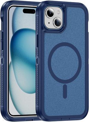 TYJKeJi Case Shockproof Luxury Wireless Charging Supported Phone Cover Phone Case For iPhone 15 Plus (6.7inch) (Blue)