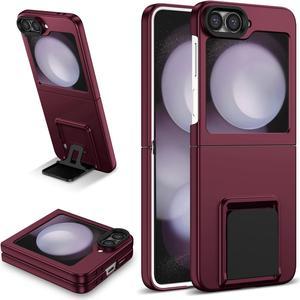 TYJKeJi Case with Stander Cover Case For Samsung Galaxy Z Flip 6 For Samsung Galaxy Z Flip6 (Wine Red)