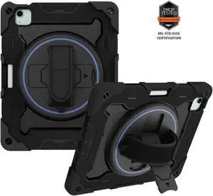 TYJKeJi Case Fashion Protective Case Stander Case for iPad Air 11 Inch 2024 (Black)