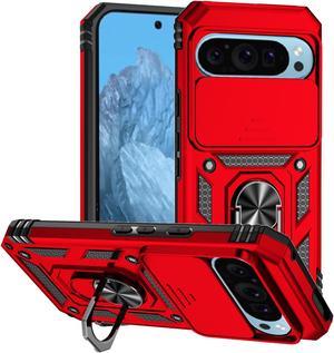 TYJKeJi Case with Stander Back Cover Case For Google Pixel 9 Pro /  For Google Pixel9 (6.3inch) (Red)