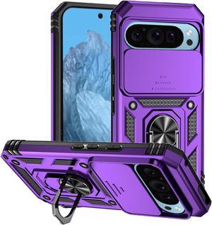 TYJKeJi Case with Stander Back Cover Case For Google Pixel 9 Pro /  For Google Pixel9 (6.3inch) (Purple)