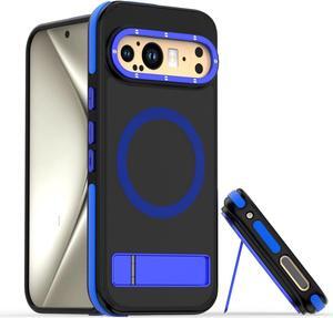 TYJKeJi Case with Stander Cover Case For Google Pixel 9 Pro XL (6.8inch) (Blue)