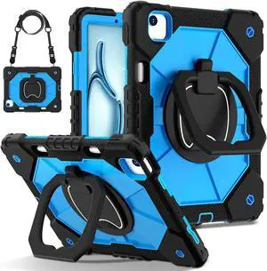 TYJKeJi Case Fashion Protective Case with Stander Case for iPad Air 11 Inch 2024 (Blue)