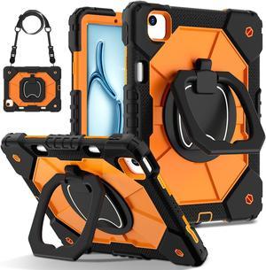 TYJKeJi Case Fashion Protective Case with Stander Case for iPad Air 11 Inch 2024 (Orange)