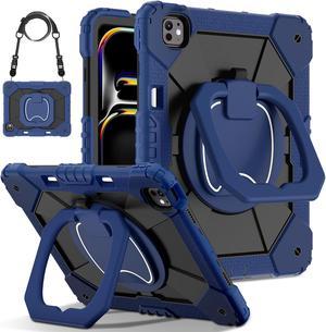 TYJKeJi Case Fashion Protective Case with Stander Case for iPad Pro 13 Inch 2024 (Dark Blue)