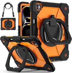 TYJKeJi Case Fashion Protective Case with Stander Case for iPad Pro 13 Inch 2024 (Orange)