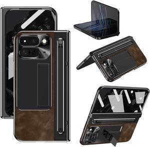 TYJKeJi Case with Stander Fashion Cover Case For Google Pixel 9 Pro Fold (Coffee)